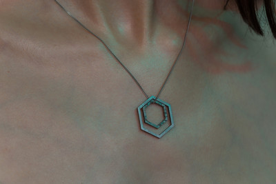 Meteorite pendant SNEBA Hexagon